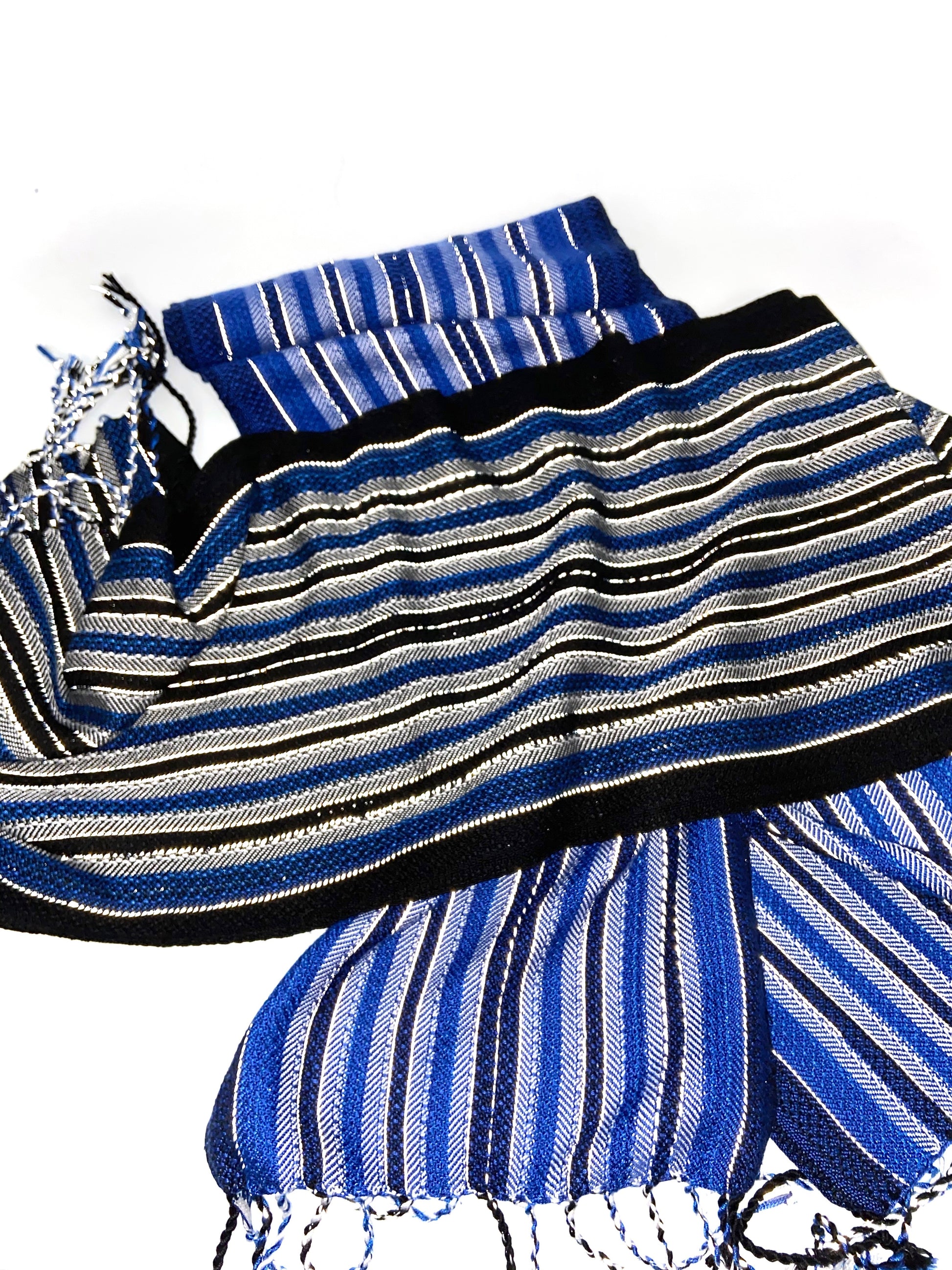 Vulture Guinea Fowl- Royal Blue Reflective Scarf - Sydney Sogol, Classic Scarves, vulture-guineafowl-royal-blue-reflective-scarf, 
