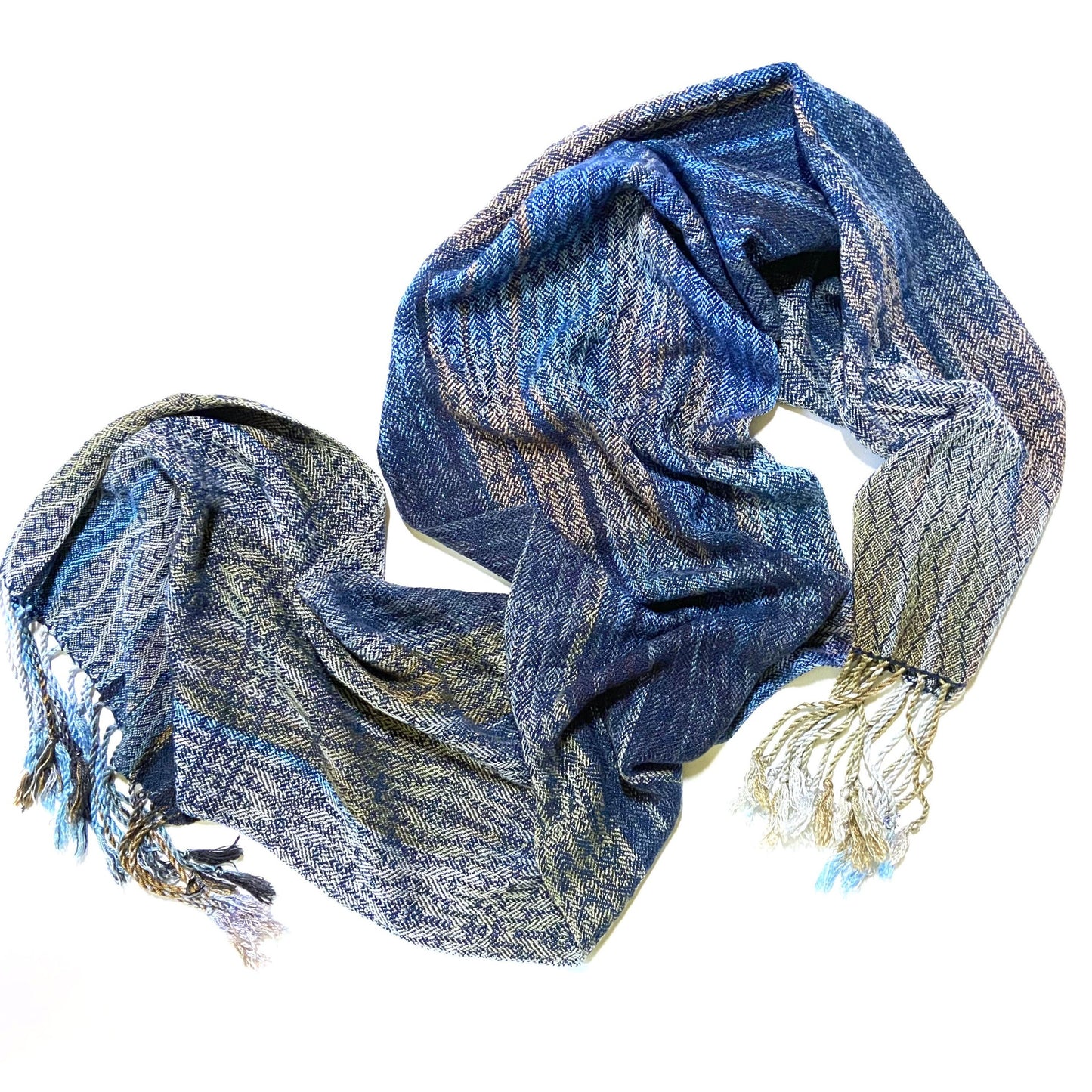 Silver Breasted Broadbill Classic Scarf - Modern Geometric Soft Bronze