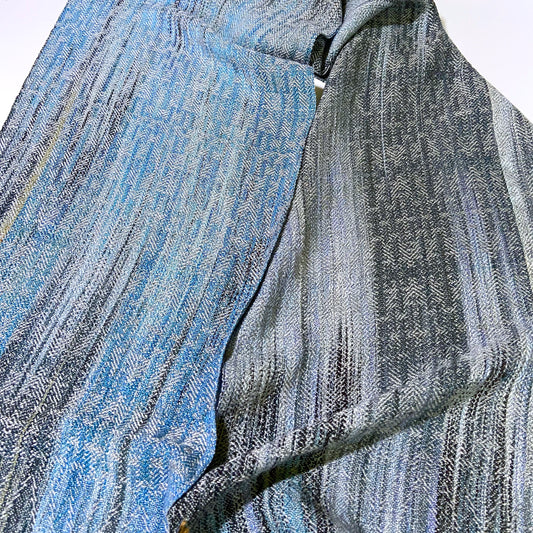 Silver Breasted Broadbill Classic Scarf - Modern Geometric Silver