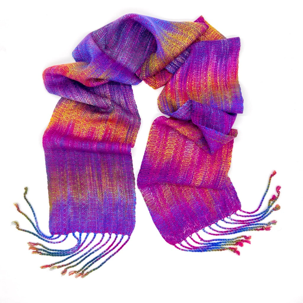 Oriental Dwarf Kingfisher Skinny Scarf Raspberry